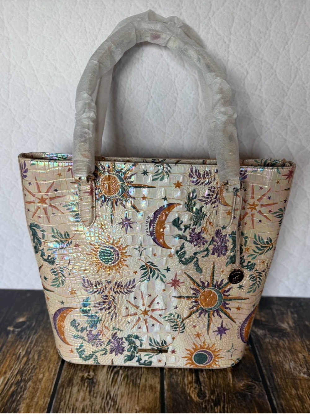 BRAHMIN EZRA VITALITY NWT MOON SUN STARS TOTE WRAPPED STRAPS NEW - Picture 2 of 15
